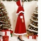 Robe longue mère noël - gants  M à XL