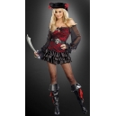 Costume pirate rouge et noir