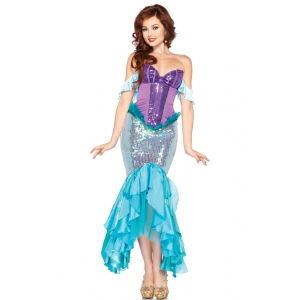 Costume la sir&egrave;ne sequin bleu et violet
