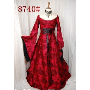 Robe m&eacute;divale M&eacute;lisandre la femme rouge