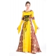 Robe médivale deluxe jaune et bordeaux