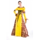 Robe médivale deluxe jaune et bordeaux