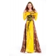 Robe médivale deluxe jaune et bordeaux