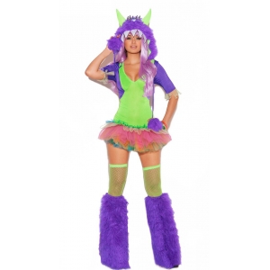 Costume petit monstre violet tutu