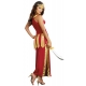 Costume gladiatrice rouge et dorée