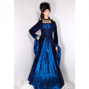 Robe m&eacute;divale bleue