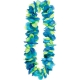Collier de fleurs bleues et vertes
