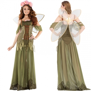 Costume la fée Morgane avec grandes ailes