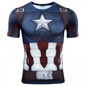 Déguisement Homme tee shirt Captain America manches courtes S à 2XL