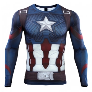 Déguisement Homme tee shirt Captain America manches longues S à 2XL
