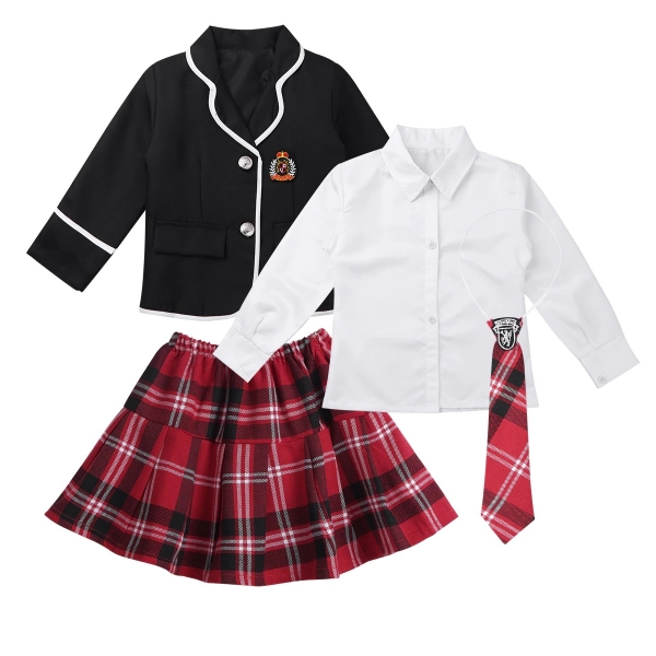 Costume écolière Zombie Halloween - Veste, Jupe, Cravate, Chaussettes Sanglantes - Taille S Et M, Idéal Pour Fêtes Déguisées
