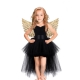 Déguisement ange noir avec ailes dorées pour fille 