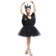Costume licorne noir avec ailes en plumes pour fille