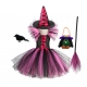 Costume Fille sorcière tutu rose et 4 accessoires