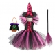 Costume Fille sorcière tutu rose et 3 accessoires