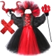 Costume Fille diablesse tutu avec la fourche et les ailes de diable