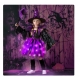 Costume Fille sorcière tutu violet lumineux LED