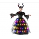 Costume Fille Maléfique tutu lumineux LED multicolores