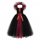Costume Fille Maléfique tutu noir et rouge avec ailes plumes