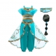 Costume pour fille jasmine Aladdin avec perruque et la lampe