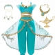 Costume pour fille jasmine Aladdin avec la lampe et collier
