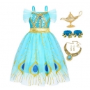 Costume pour fille robe Yasmine Aladdin avec perruque et la lampe