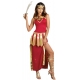 Costume gladiatrice rouge et dorée
